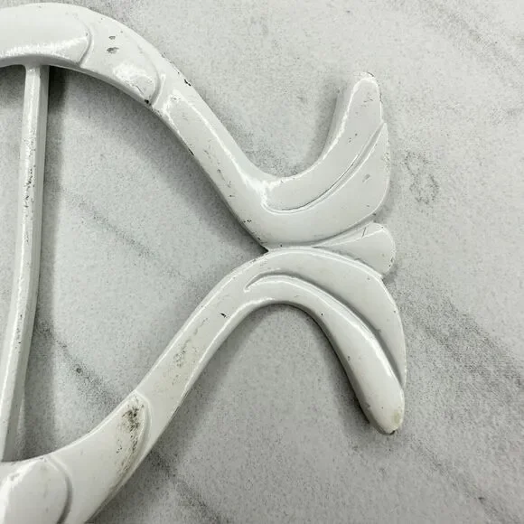 Vintage Metal White Fish Scarf Slide Shirt Tie Bar Belt Buckle - Picture 5 of 10